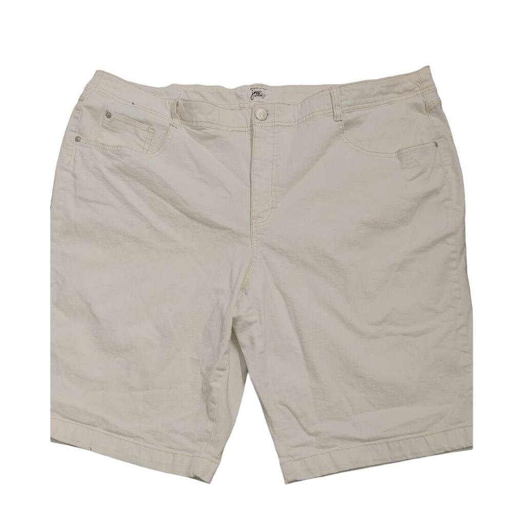Just My Size White Denim Shorts Embellished 26W Butterfly